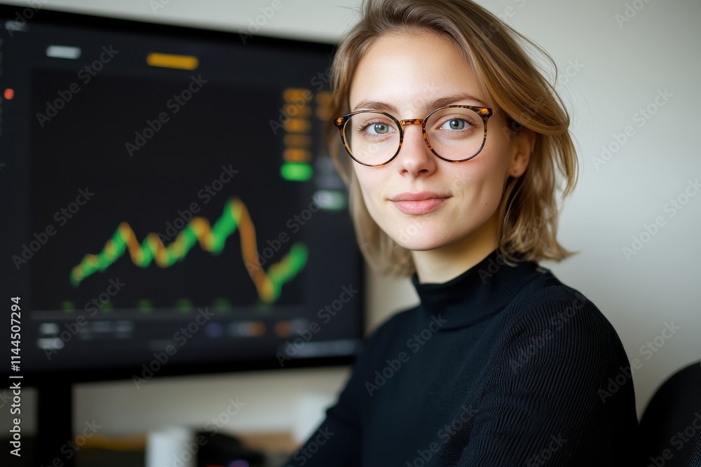 A young woman working from home, sitting in front of a laptop, focused and productive in her cozy workspace. A young woman working from home, sitting in front of a laptop, focused and productive in her cozy workspace.