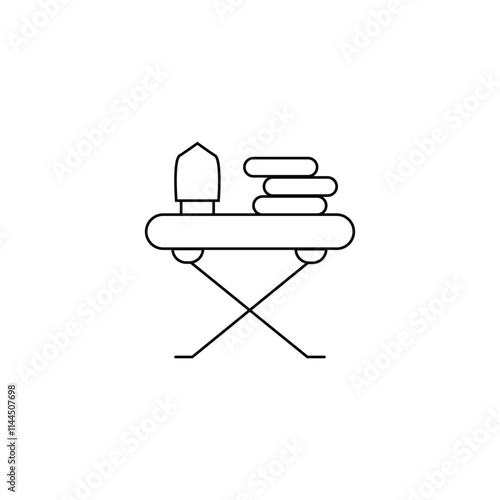 Creative wash iron board icon vector line art illustration.