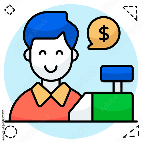 An icon design of salesman