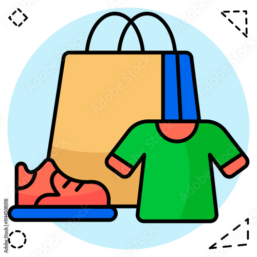 Creative design icon of shopping bag