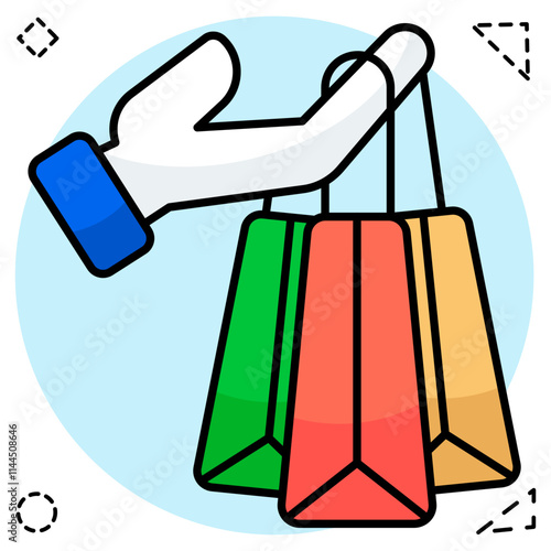 A trendy design icon of shopping bag