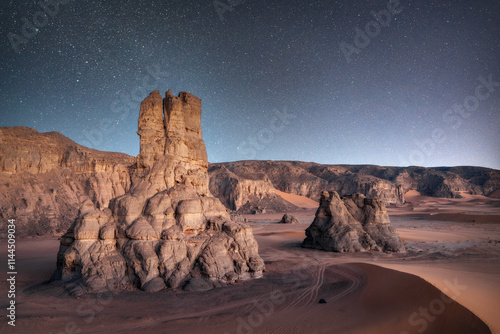 Obraz na płótnie Sahara Desert Tadrart Rouge in Southern Algeria w salonie