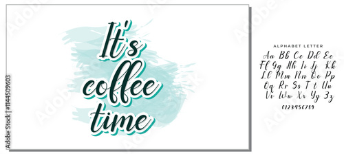 It's coffee time phrase. Ink illustration. Modern brush calligraphy. Isolated on white background.