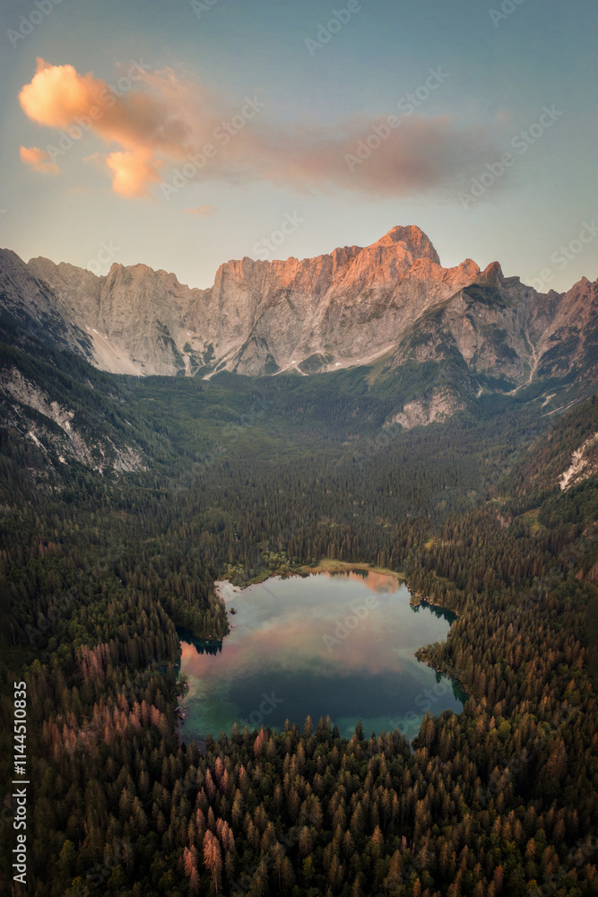 Lago di Fusine in the Dolomites, Italy