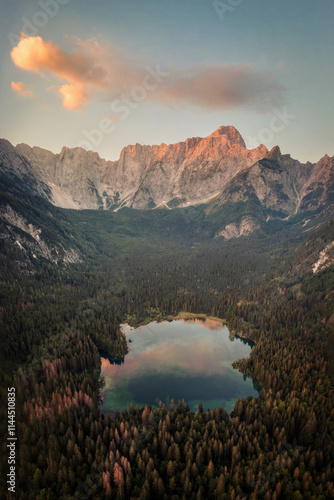 Lago di Fusine in the Dolomites, Italy