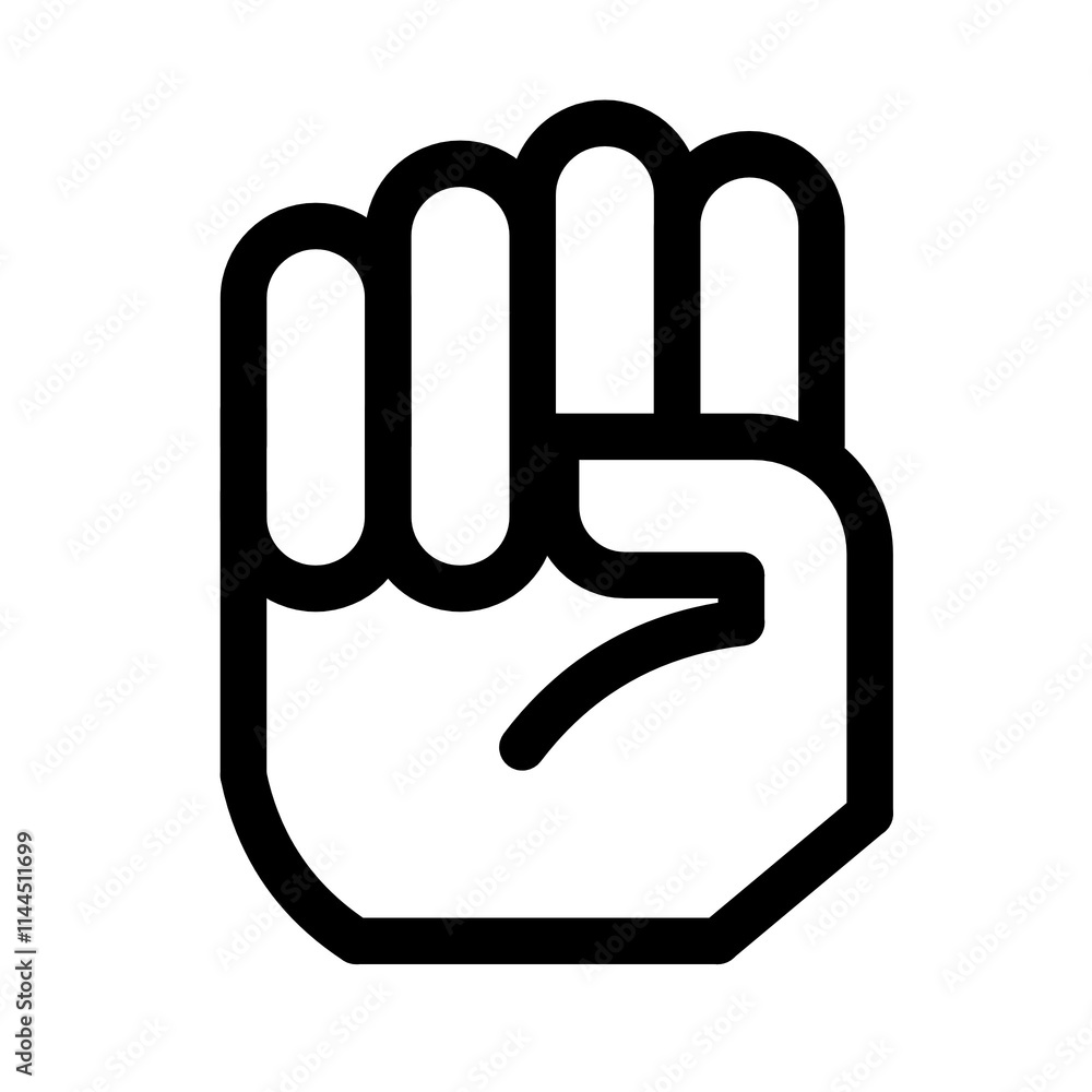 Grip icon in black, outline style and transparent background Grip icon in black, outline style and transparent background