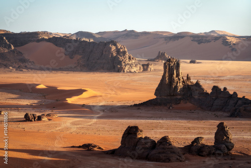 Obraz na płótnie Sahara Desert Tadrart Rouge in Southern Algeria w salonie