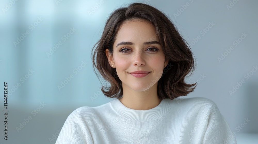 A smiling woman with medium-length hair, wearing a light sweater, appears relaxed and approachable against a softly blurred background. A smiling woman with medium-length hair, wearing a light sweater, appears relaxed and approachable against a softly blurred background.