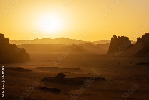 Obraz na płótnie Sahara Desert Tadrart Rouge in Southern Algeria w salonie