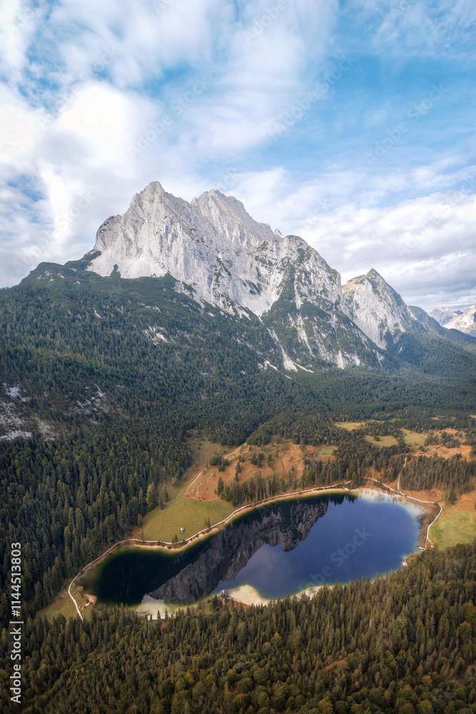 Sunset over Mountain Lakes with Hut