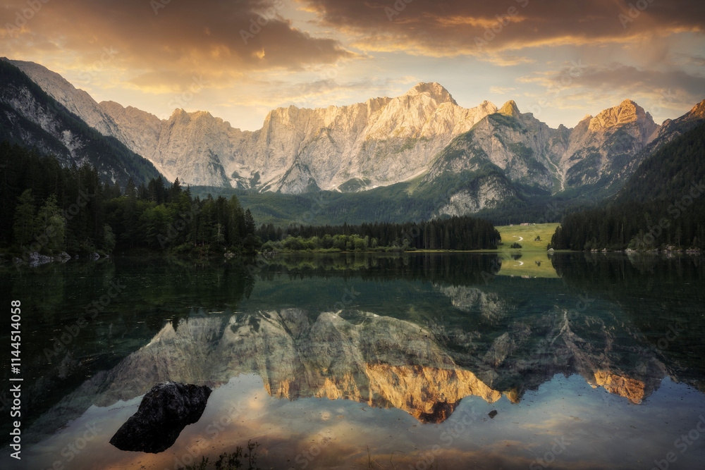 Lago di Fusine in the Dolomites, Italy