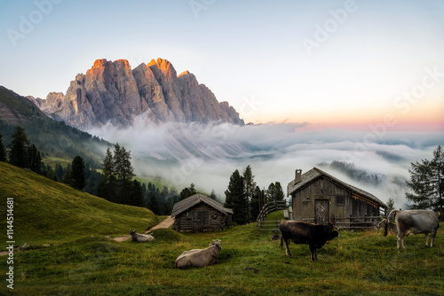 Geißler Group in the Dolomites, Italy photo