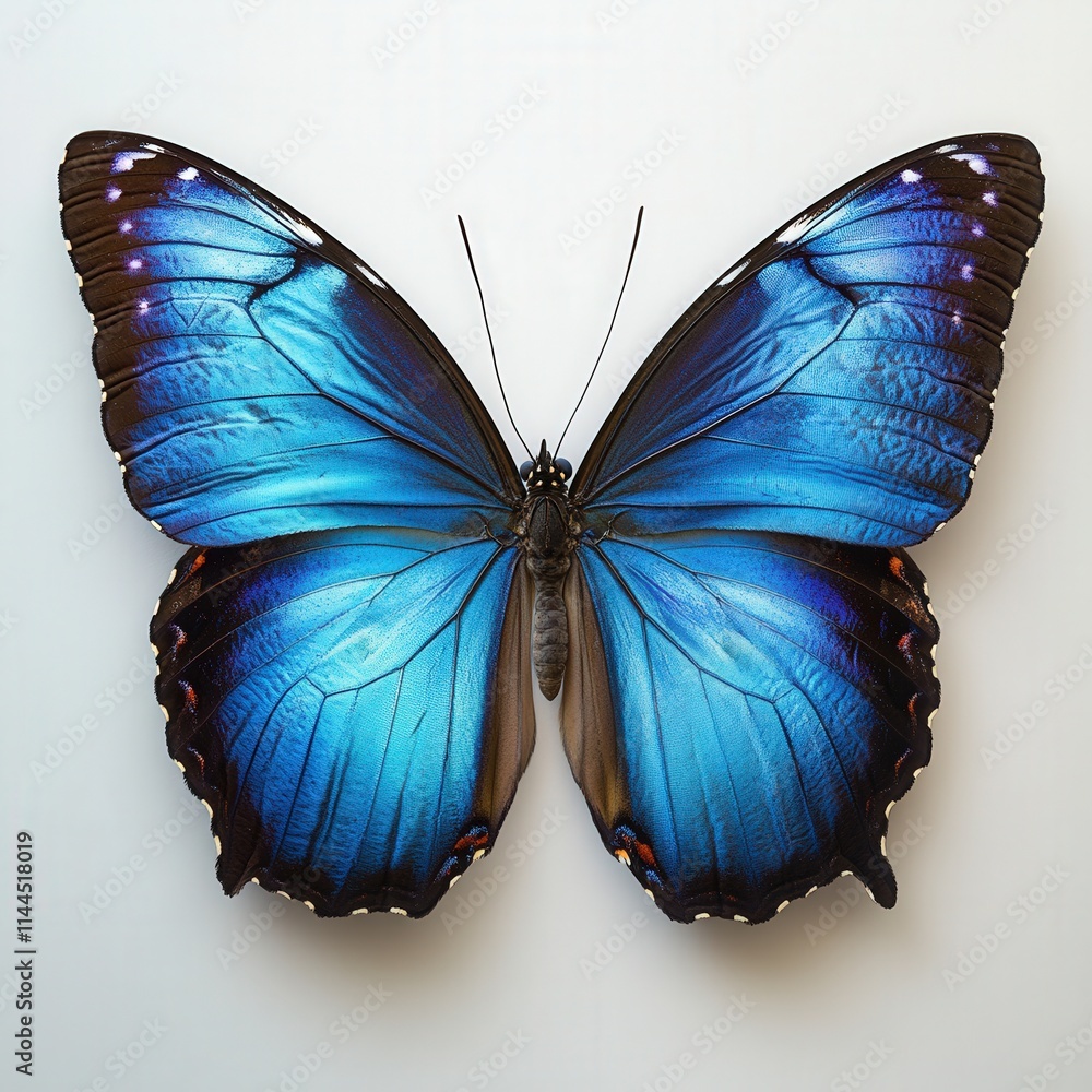 Fototapeta premium a blue morpho butterfly on a white background
