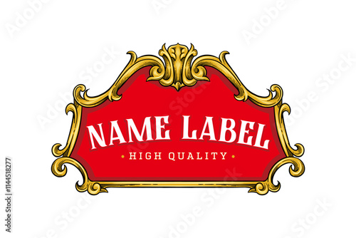 vintage style logo label design with color