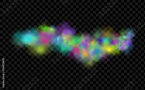 Explosions of color powder.Multicolor fog with blue and yellow particles.
