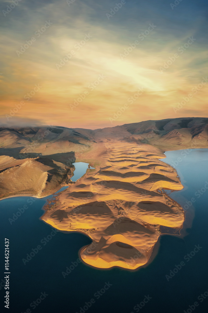 Gobi Desert and Lakes in Central Mongolia