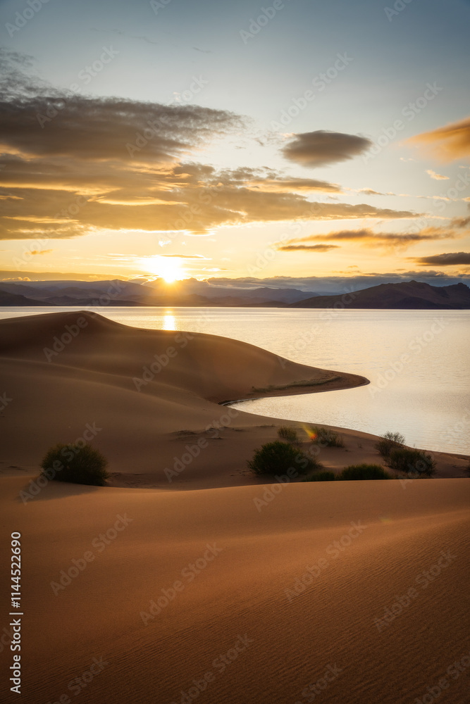 Gobi Desert and Lakes in Central Mongolia