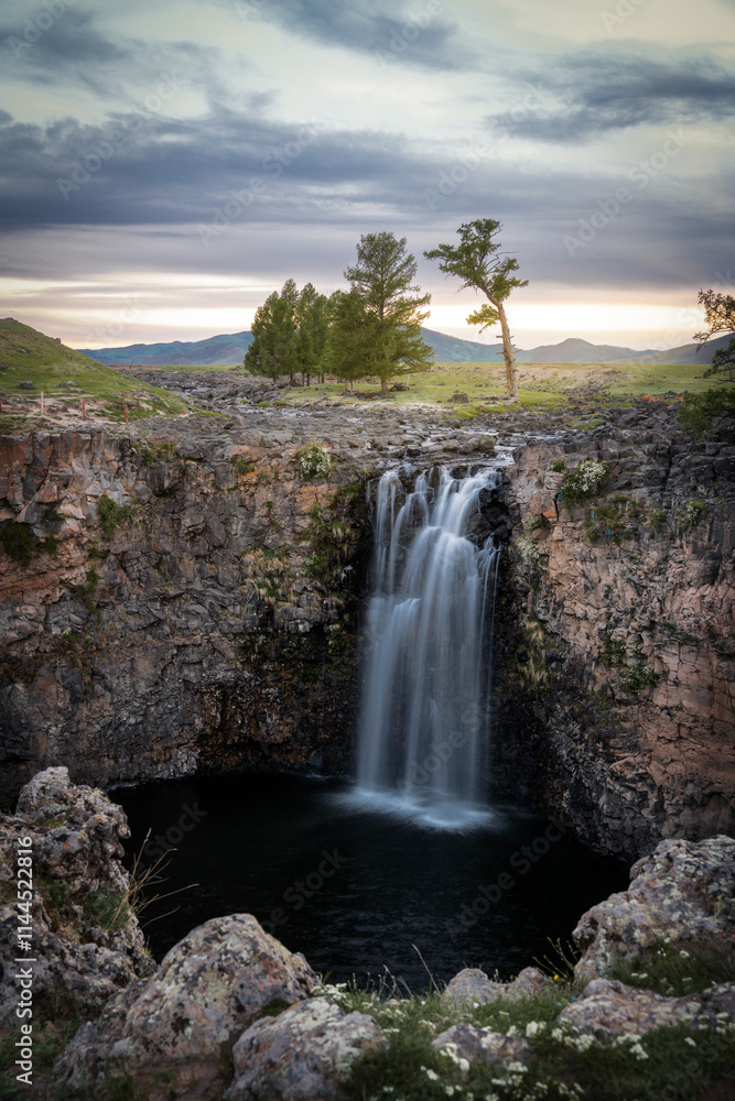 Orkhon Waterfall in Central Mongolia