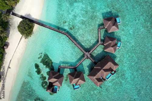 Luxury Hotel Bungalows over the Ocean, Maldives