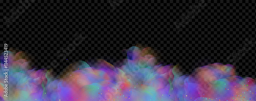 An explosion of colorful smoke clouds.Multicolor fog with blue and yellow particles.Explosions of color powder.