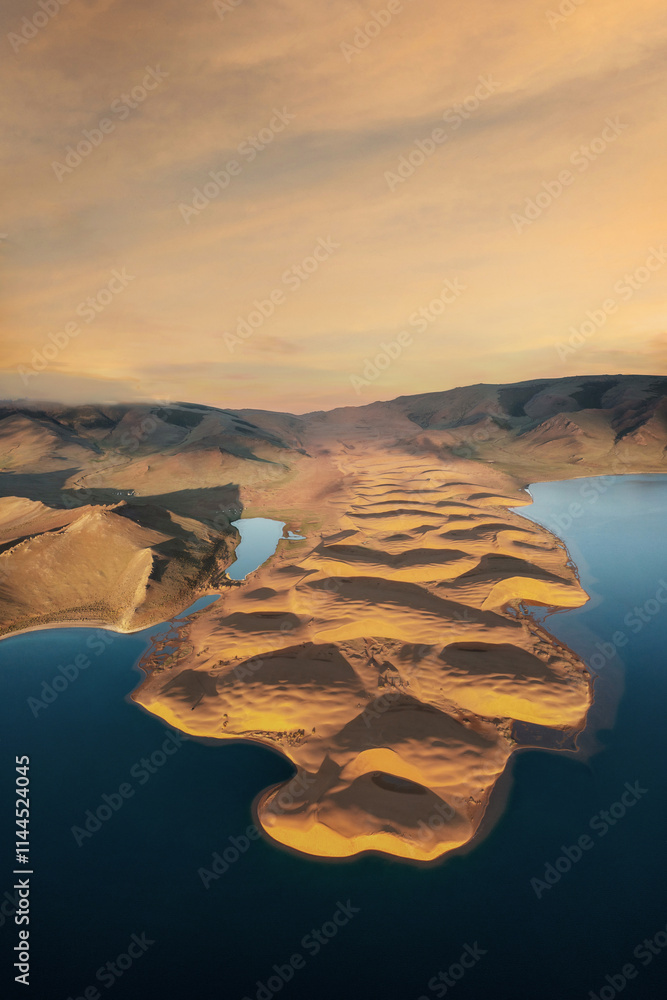 Gobi Desert and Lakes in Central Mongolia