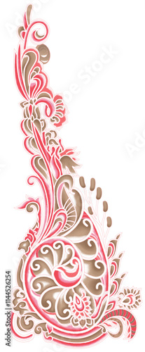 Delicate pink and brown flowers adorn a clean white background, offering a charming and inviting visual appeal.
