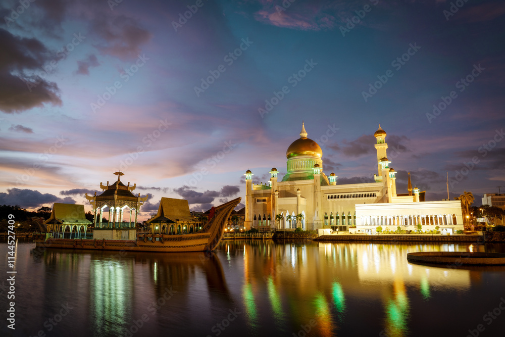 Darussalam Brunei Mosque during Sunset
