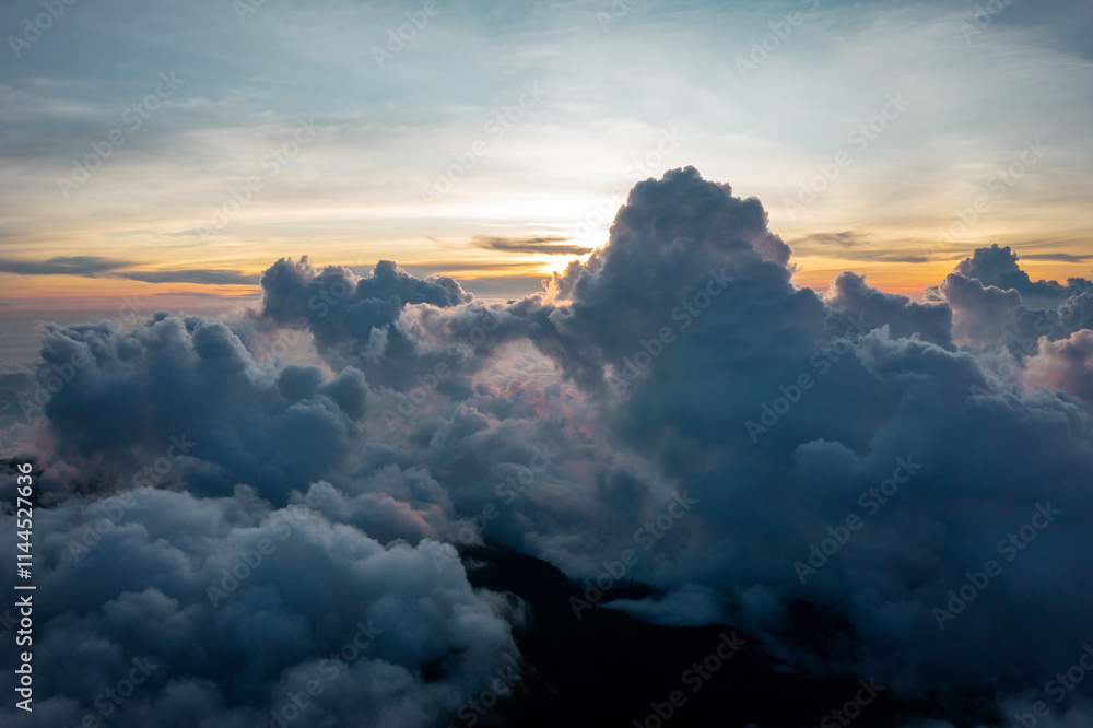 Over the Clouds along the slopes of a Volcano
