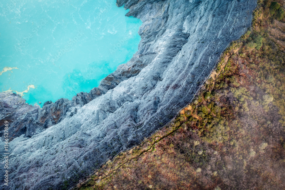 Mount Ijen Volcano on Java in Indonesia
