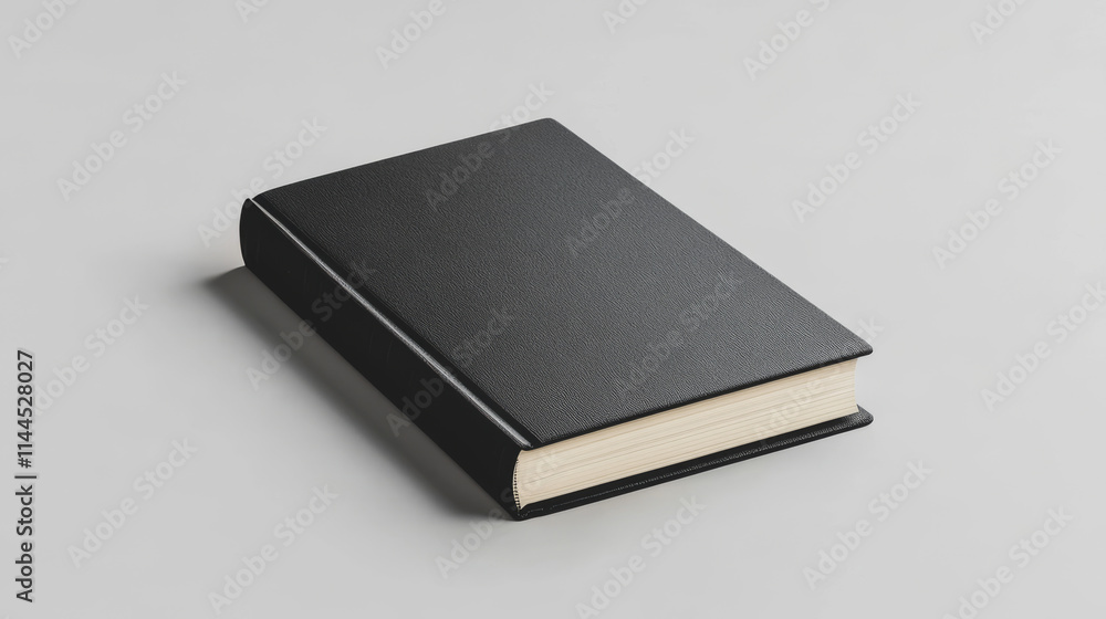 Template of blank paper book with black cover. Vector realistic mock up of 3d standing and lying closed catalog, big textbook, diary or dictionary with empty hardcover Template of blank paper book with black cover. Vector realistic mock up of 3d standing and lying closed catalog, big textbook, diary or dictionary with empty hardcover