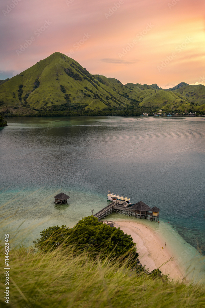 Pink Beach on Padar Island Indonesia