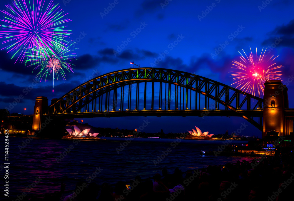 Obraz premium Australia Day Fireworks Extravaganza