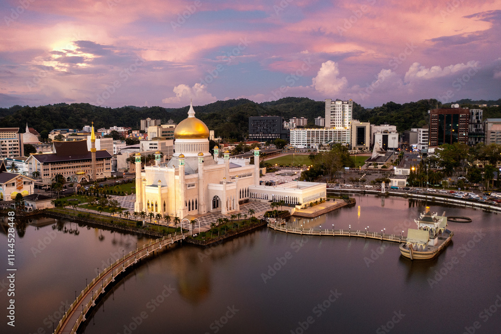 Darussalam Brunei Mosque during Sunset