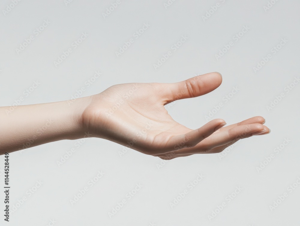 open hand reaching upwards against a white background open hand reaching upwards against a white background