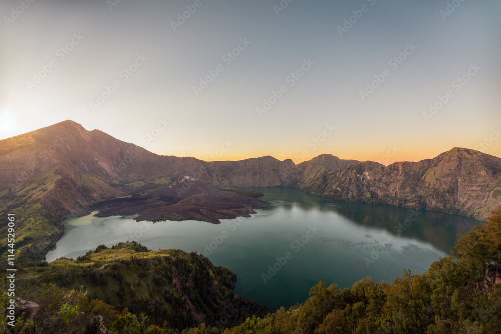 Mount Rinjani on Lombok in Indonesia