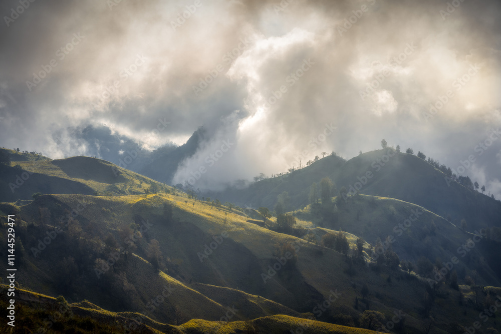 Over the Clouds along the slopes of a Volcano