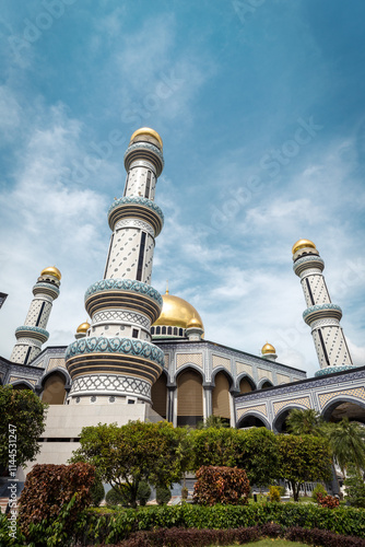 Darussalam Brunei Mosque during Sunset photo