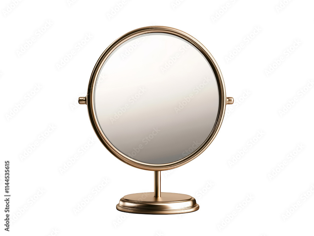 Luxurious gold mirror on a stand, elevate your home decor with touch of vintage glamour and modern elegance Luxurious gold mirror on a stand, elevate your home decor with touch of vintage glamour and modern elegance