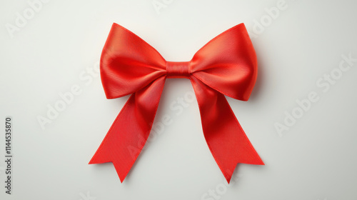 Gift and Decoration, vibrant red ribbon bow with glossy finish, perfect for gifts and decorations