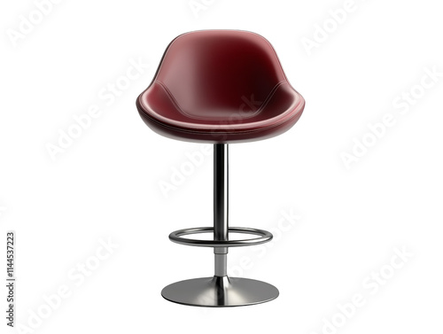 Vibrant red leather stool with chrome base, a stylish seating solution for modern interiors photo