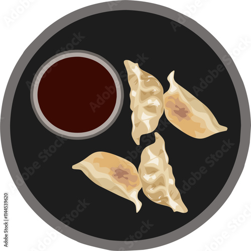 Dimsum Gyoza Chinese New year food clipart 