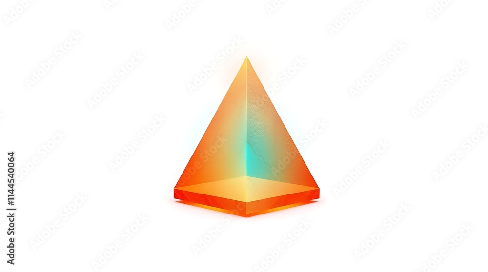 Luminous Orange Pyramid: A Modern Geometric Art Piece Luminous Orange Pyramid: A Modern Geometric Art Piece