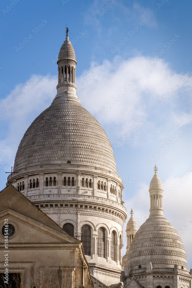 Sacre Coeur in Montmartre Quarter Paris, France, January 2023
