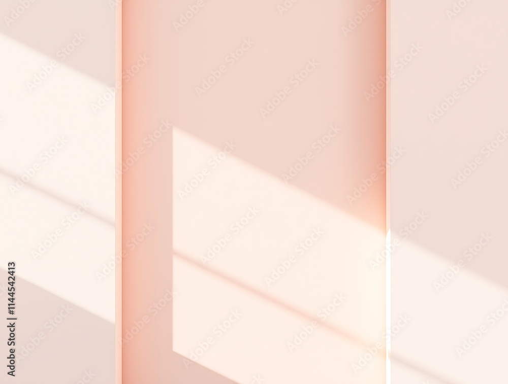 Pastel Pink Wall with Sunlight Shadows: A Minimalist Art Print Pastel Pink Wall with Sunlight Shadows: A Minimalist Art Print