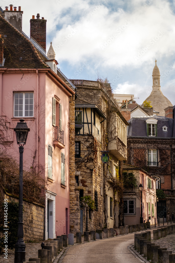 Sacre Coeur in Montmartre Quarter Paris, France
