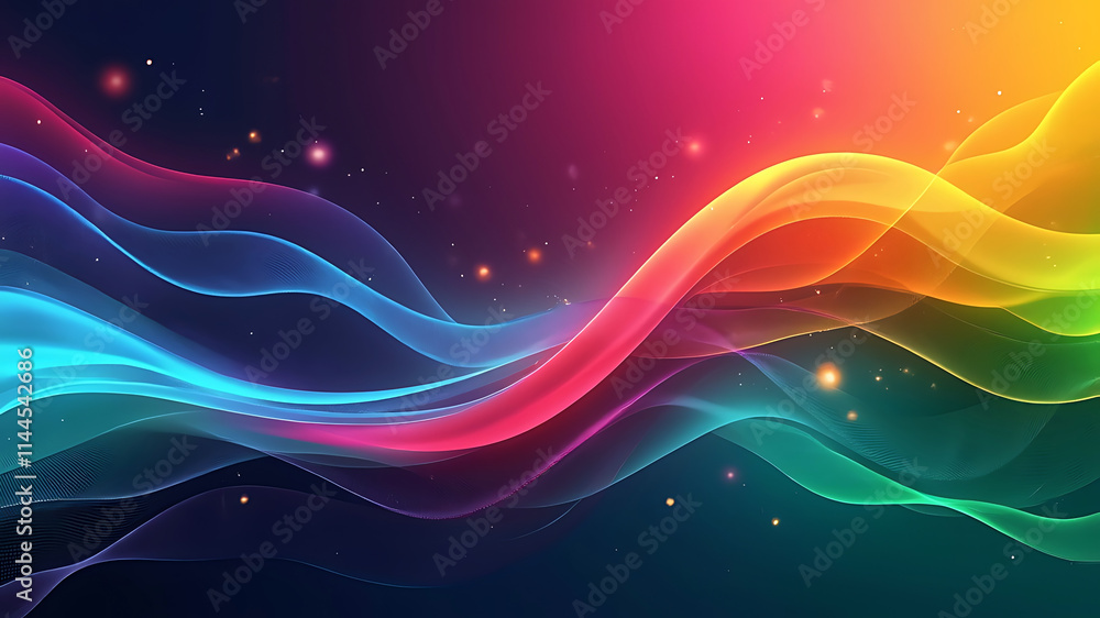 Abstract wavy background with vibrant colors and glowing effects. Abstract wavy background with vibrant colors and glowing effects.