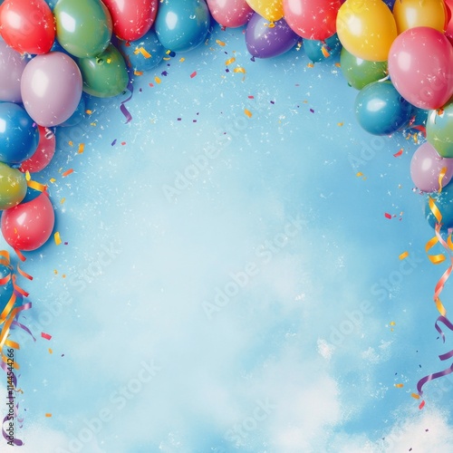 Colorful balloons and streamers create a festive atmosphere for a celebration...