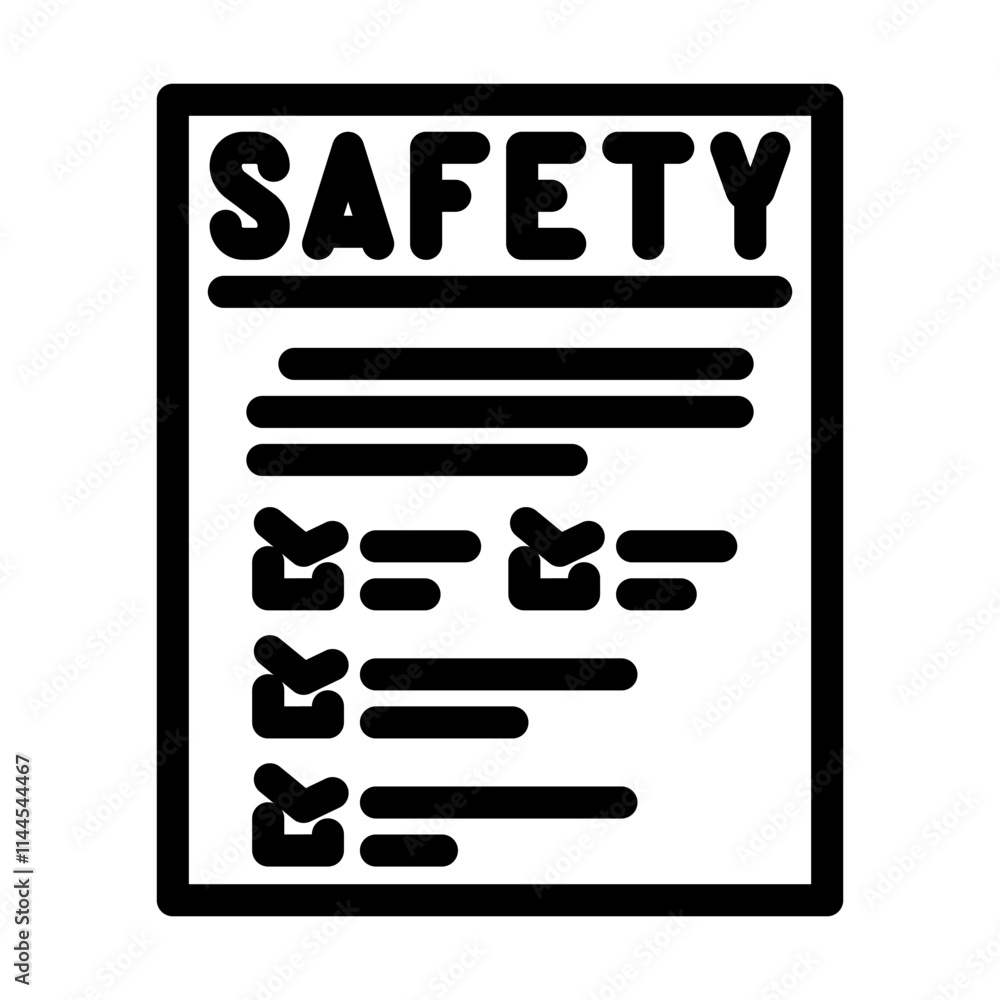 safety checklist injury prevention line icon vector. safety checklist injury prevention sign. isolated contour symbol black illustration safety checklist injury prevention line icon vector. safety checklist injury prevention sign. isolated contour symbol black illustration
