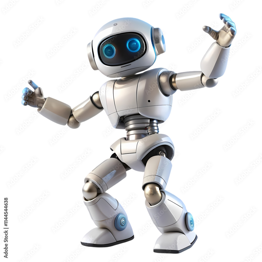 A dancing robot on transparent background A dancing robot on transparent background