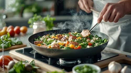 Cooking a Delicious Meal on Stove